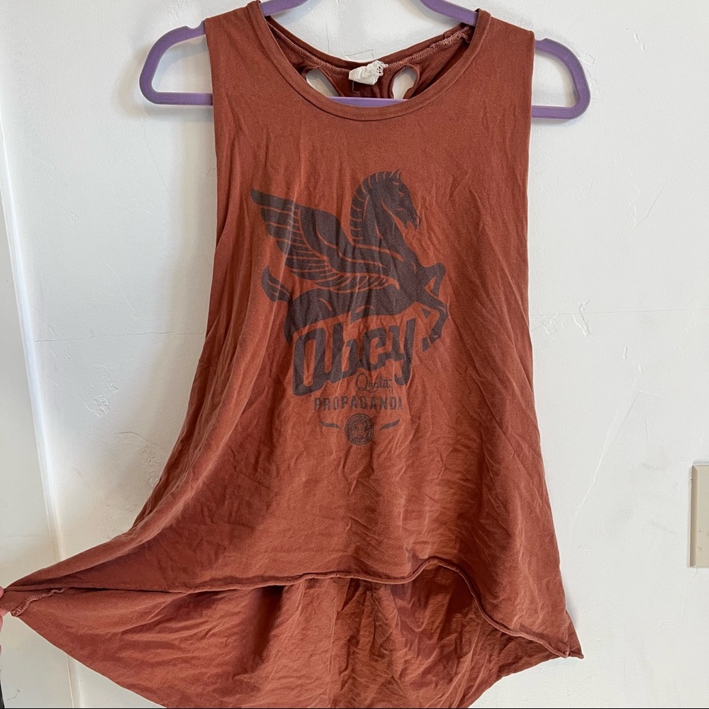 Obey loose fit braided back muscle T